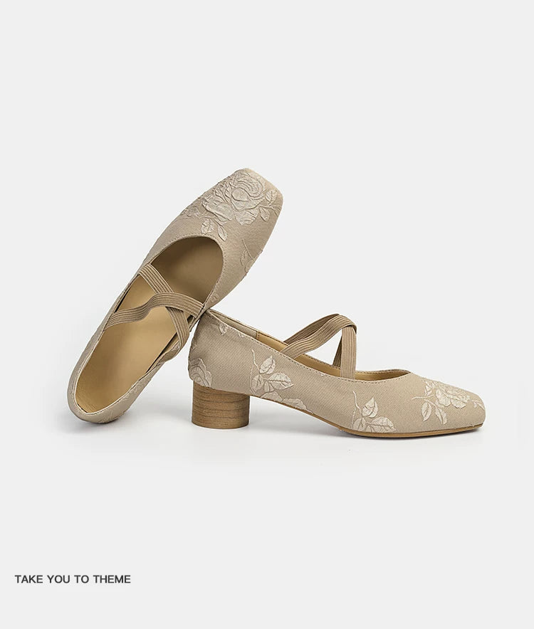 CHRNDXEE Vintage Cross Ballet Shoes