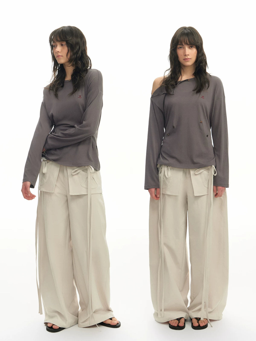 TGNS Diagonal Placket Color Buckle Thin Sunscreen Long Sleeve