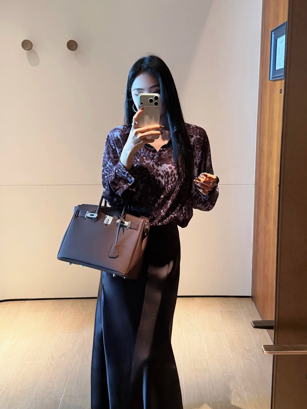 CHUYUQI Waist Leopard Print Long-sleeved Shirt