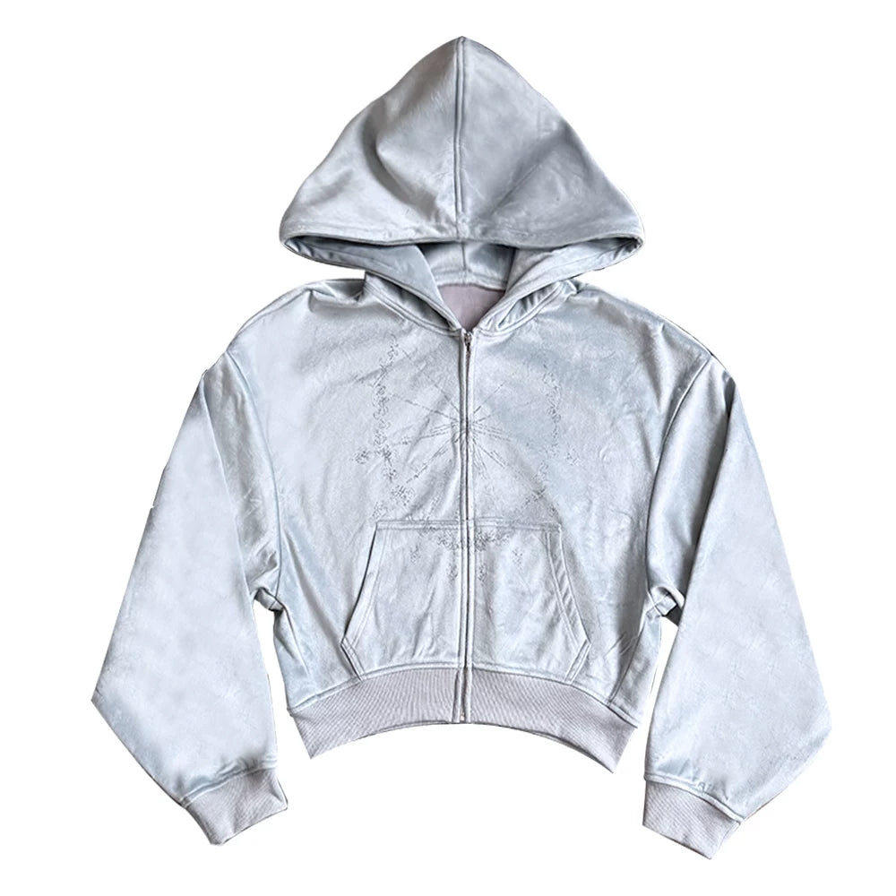 PAIKI Bright Wizard Hat Velvet Hooded Zip Sweater