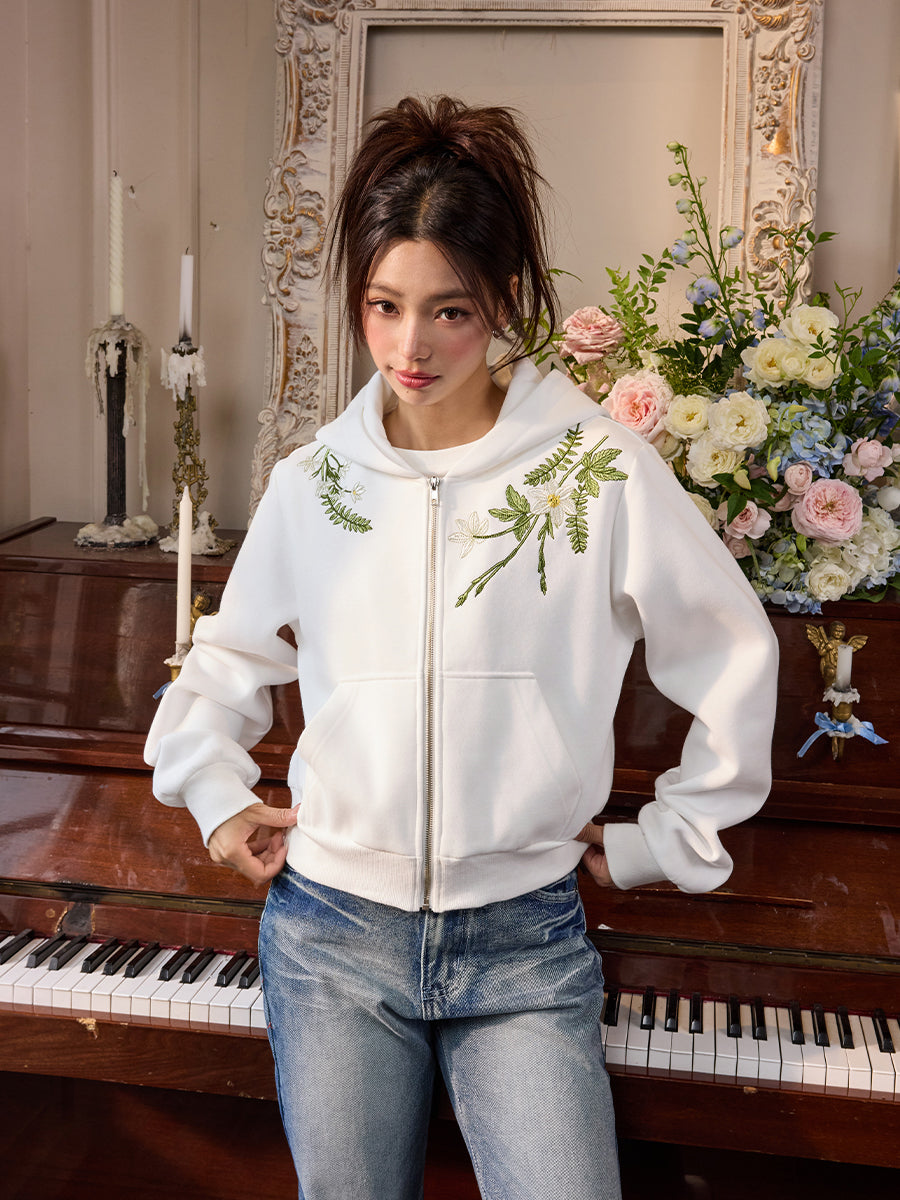 Harshandcruel Chinese floral wreath embroidered HACR Hoodie