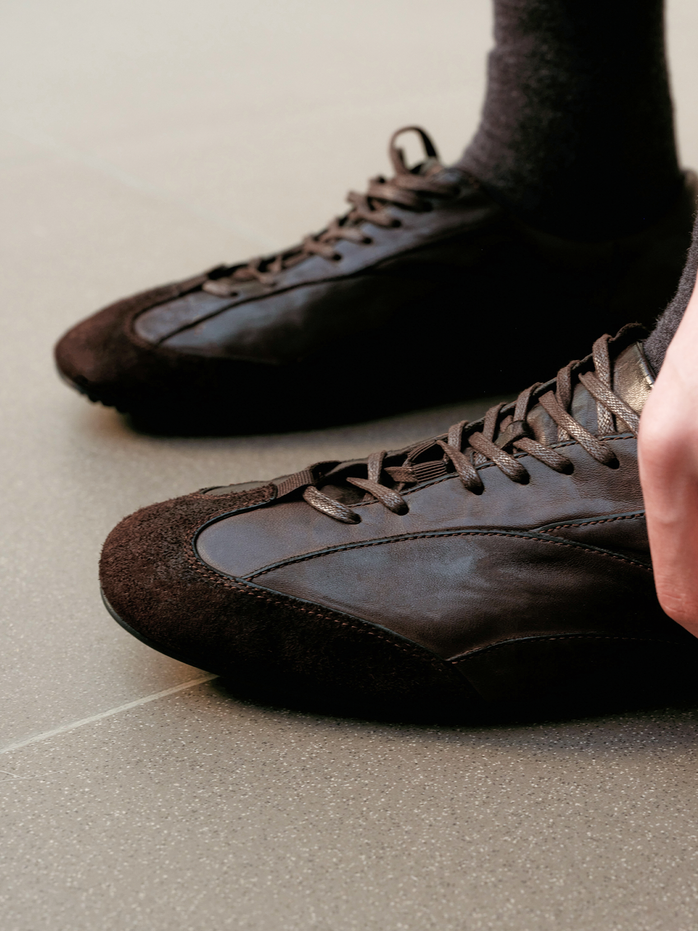 JCAESAR SHOES Washed Mapid Training Leather Shoes