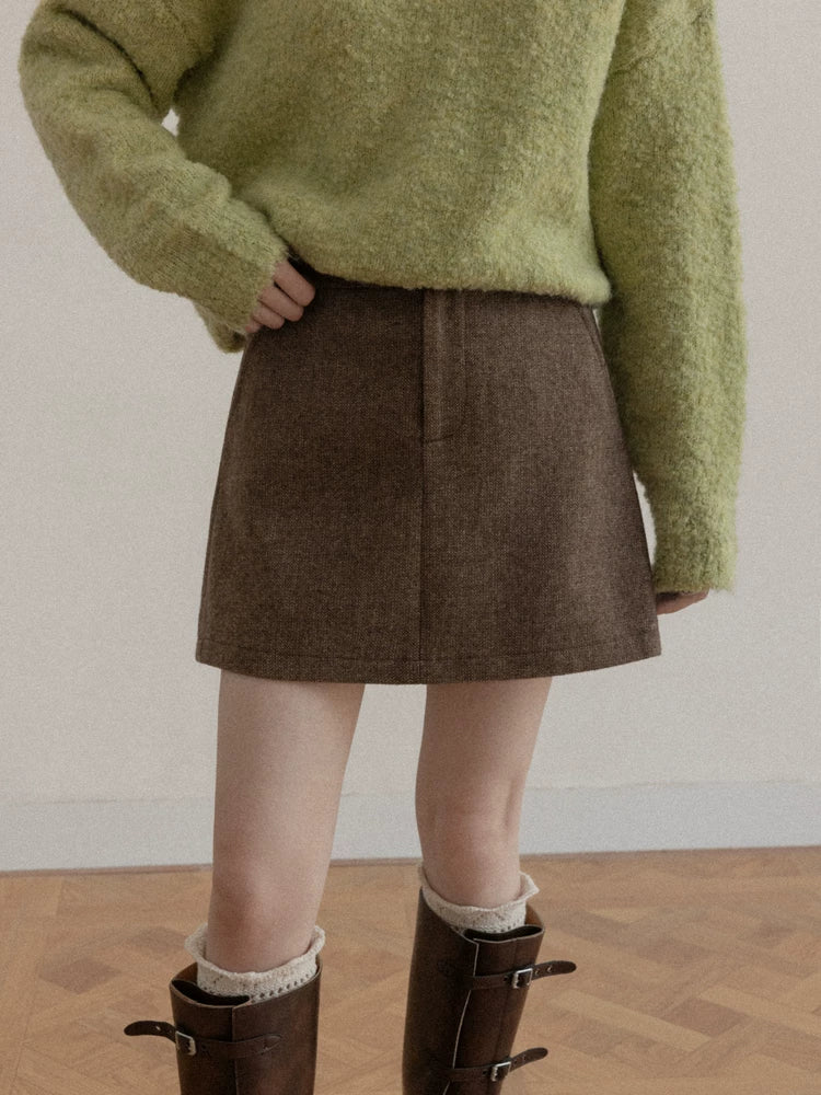 Cantonstory Korean Lazy Crew Neck Loose Knitted Sweater