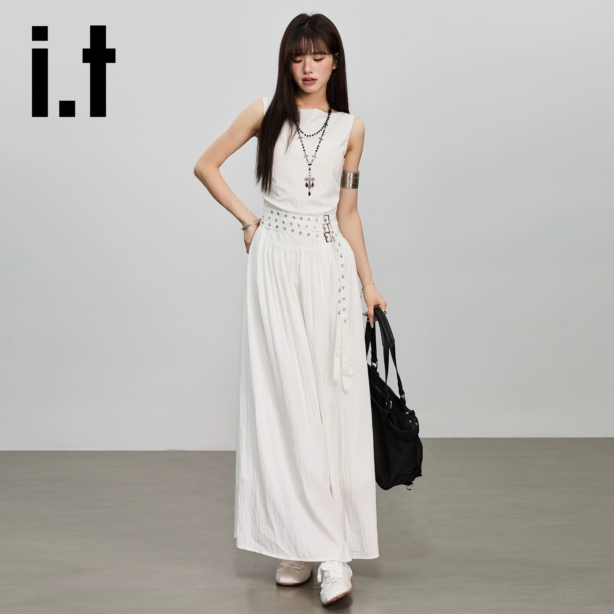 IT: CHOCOOLATE Sleeveless Vest Waist Temperament High-end Dress