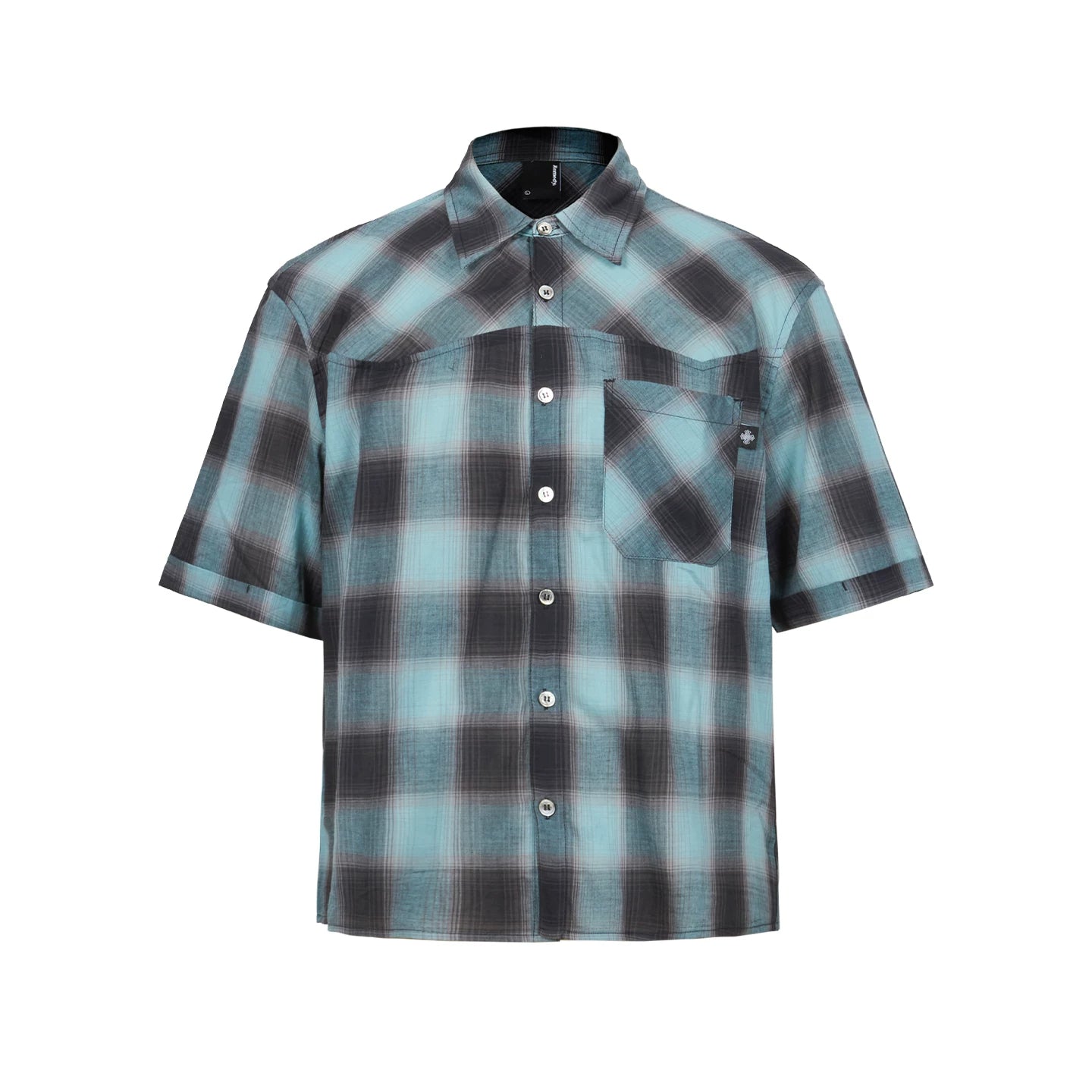 Remedy Loose Plaid Short Sleeve Shirt