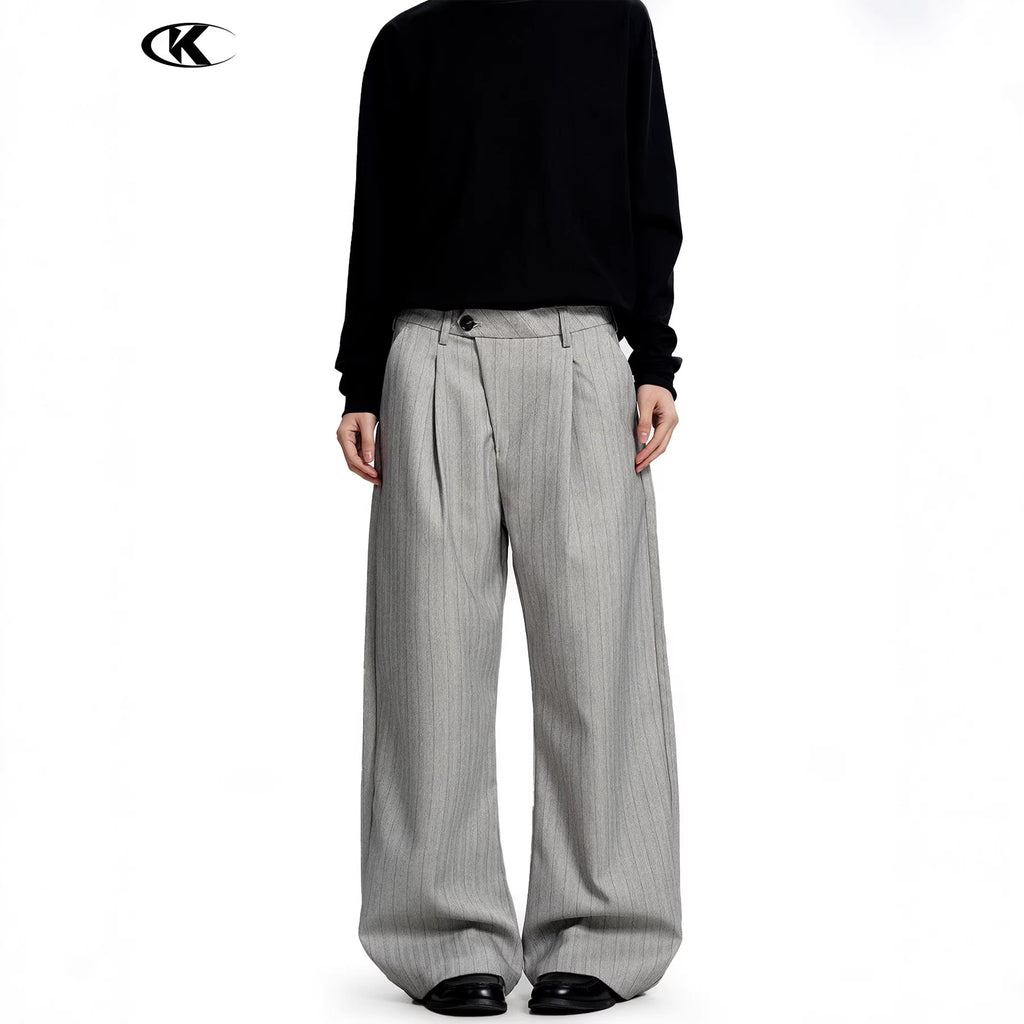11KN Money Striped Wide-Leg Trousers