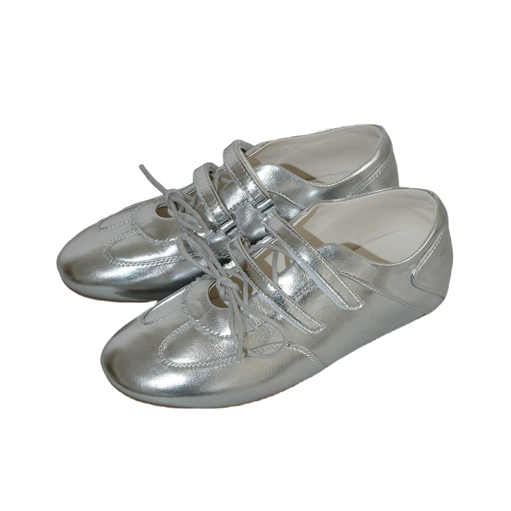 Mooreyu Leather Round Head Shallow Mouth Casual Mary Jane Shoes