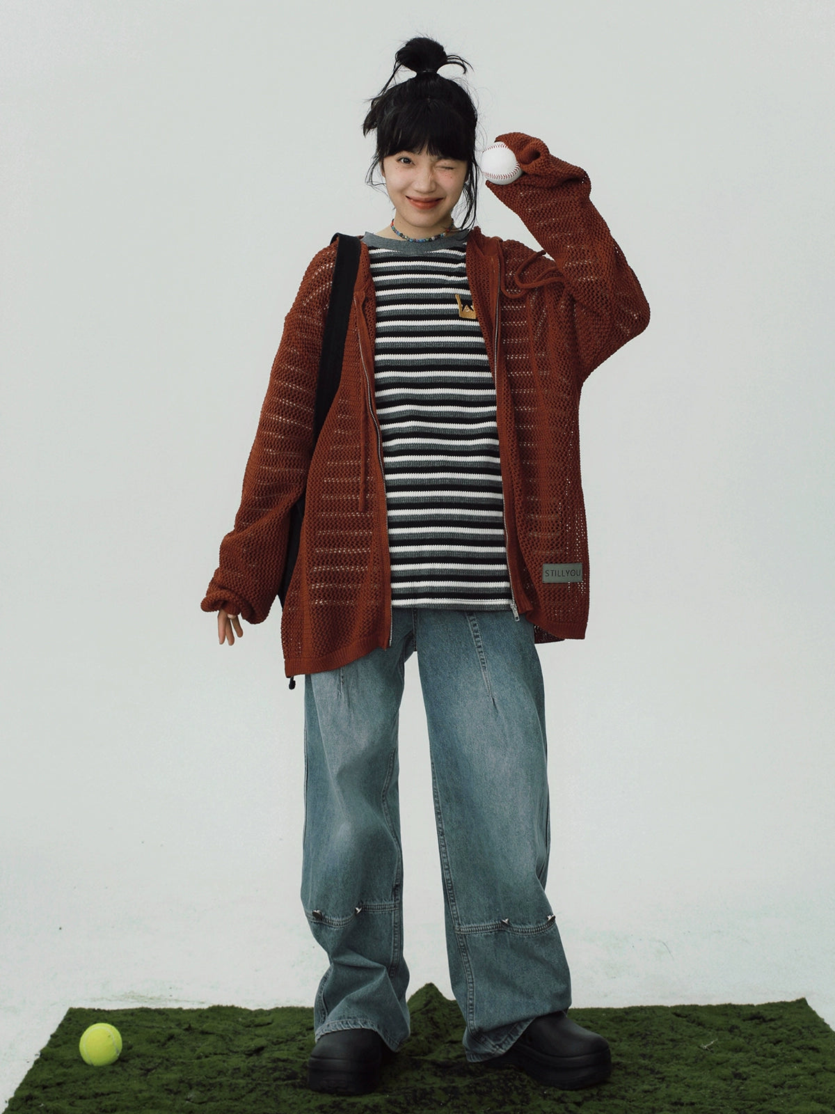 STILLYOU Street Personality Tooling Jeans