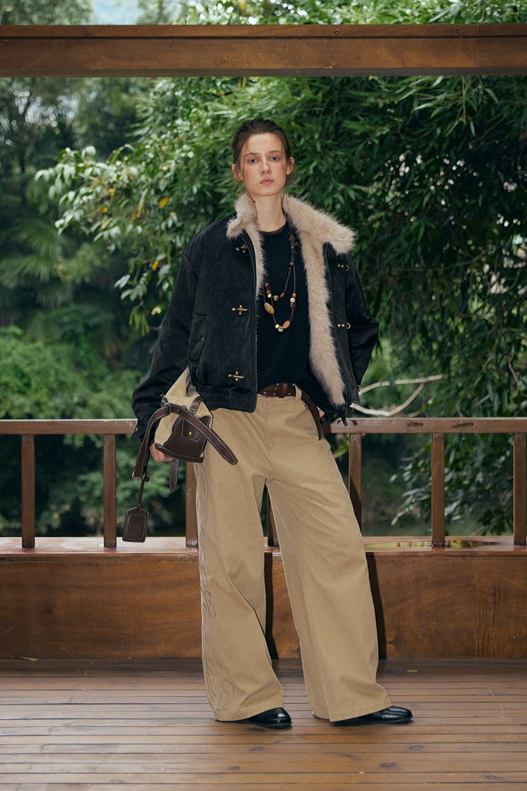 KREATE Aircraft Buckle Pu Leather Jacket