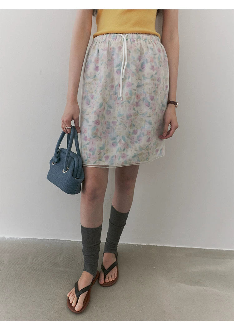 VOOE Mesh Floral Fashion Skirt