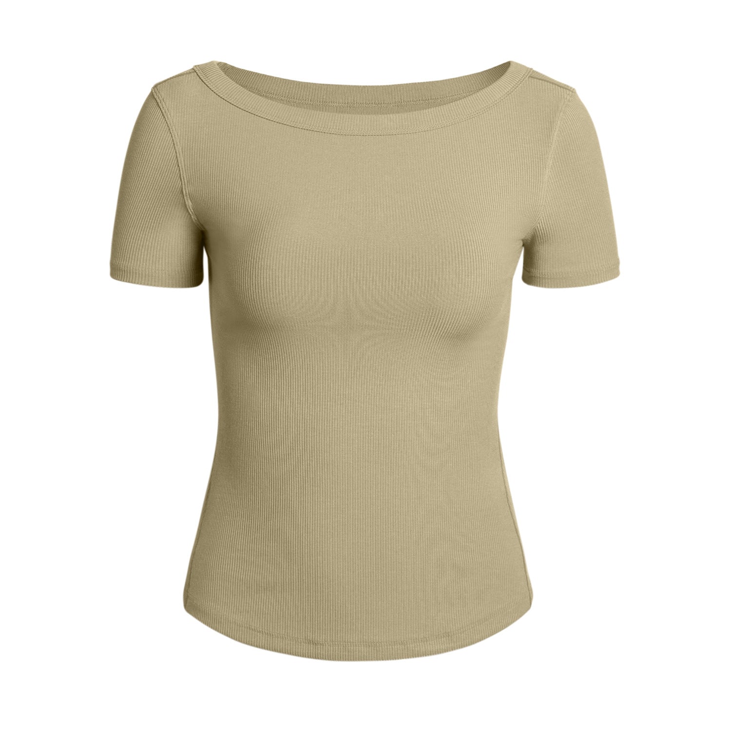 Athena Lulu One-word Collar Nude Sports Fitness Tee