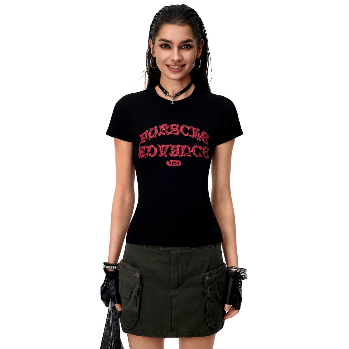 0123 Start Vintage Crew Neck Shoulder-fit Slim Tee