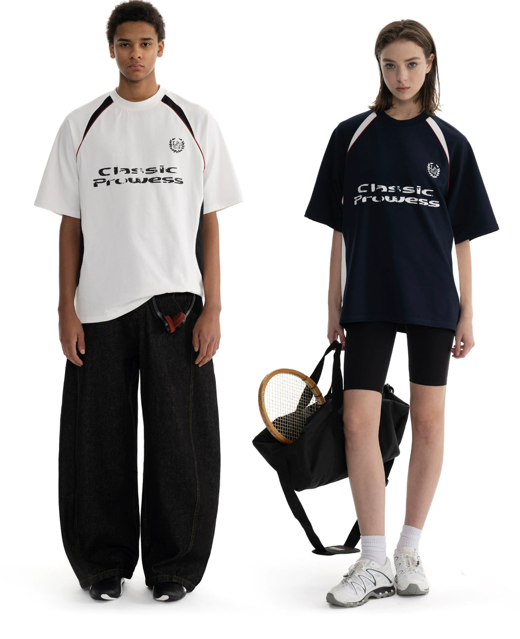 Loopsoon Color Matching Jersey Printed Tee