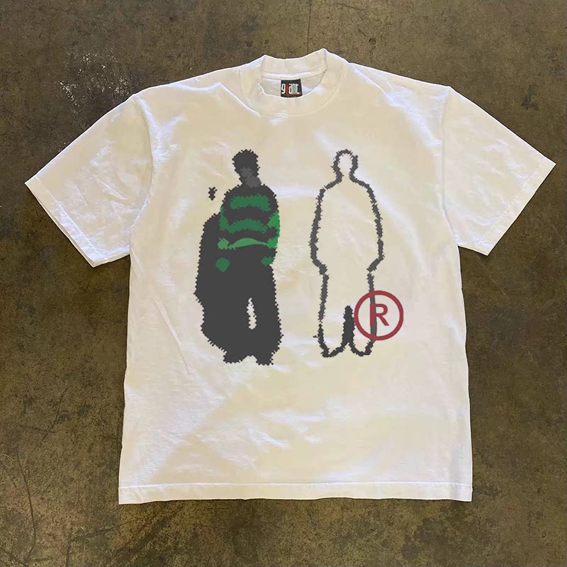 UPUPXIA Simple Printing Casual Tee