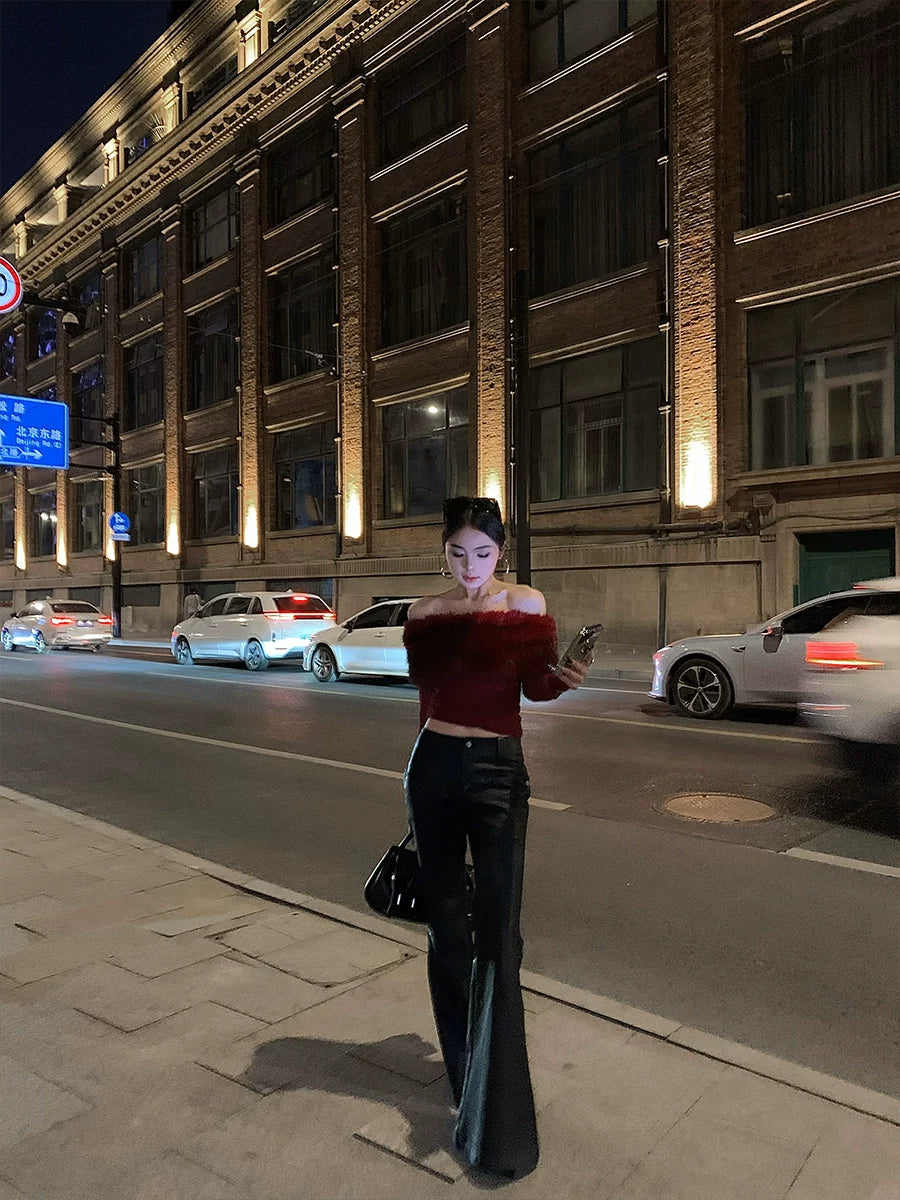 CHUYUQI Shoulder-knit Sweater