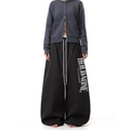 BTSG Letter Print Drawstring Slacks