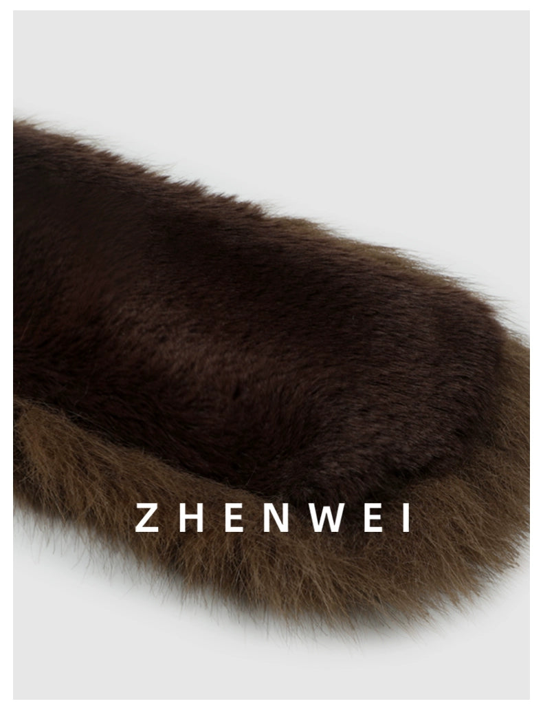 ZHENWEI Thickened Furry Scarf