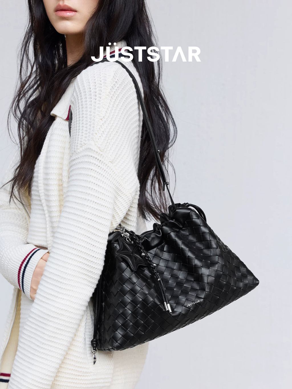 JUST STAR Large Capacity Versatile Woven Tote Bag