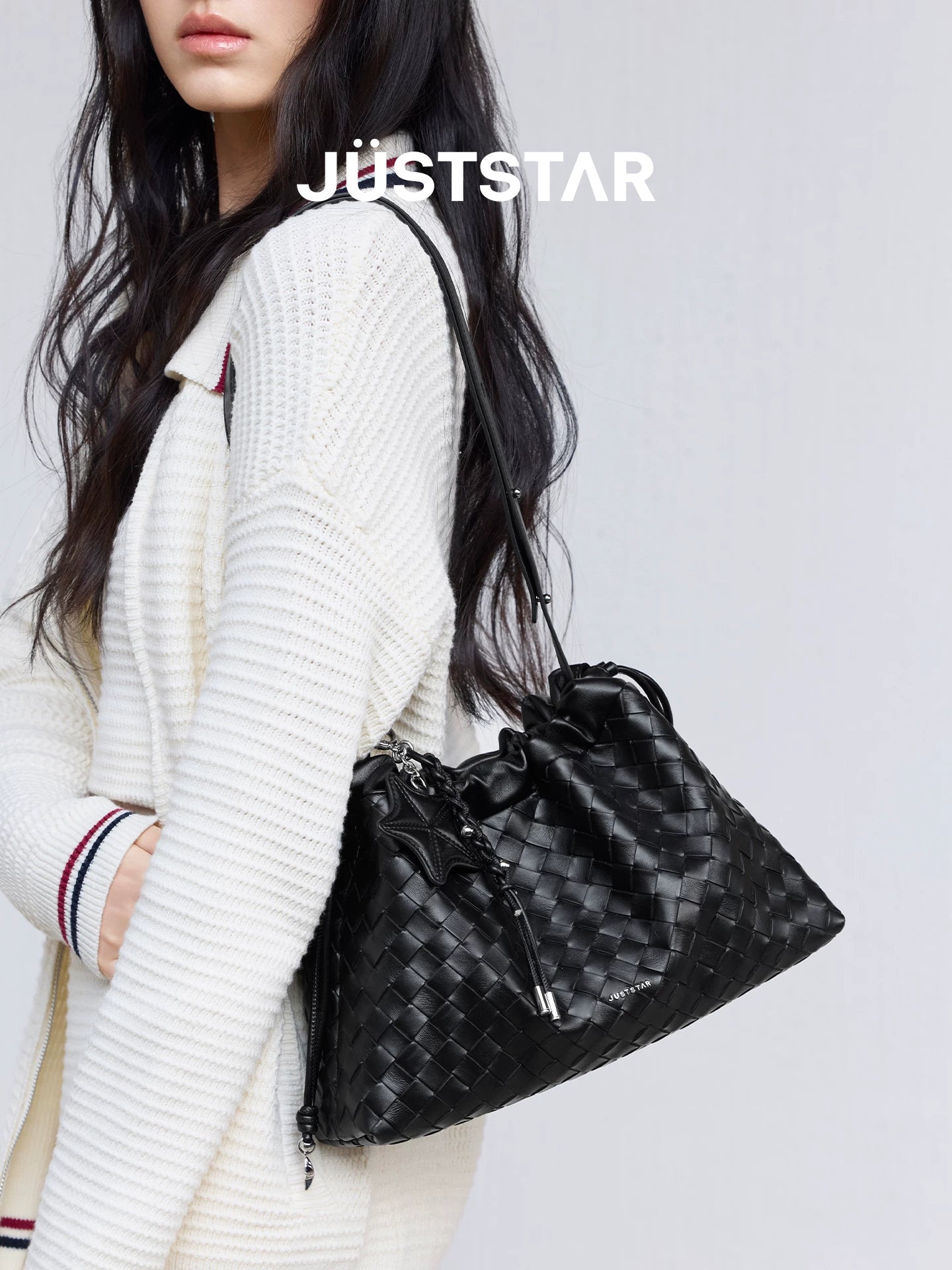 JUST STAR Large Capacity Versatile Woven Tote Bag
