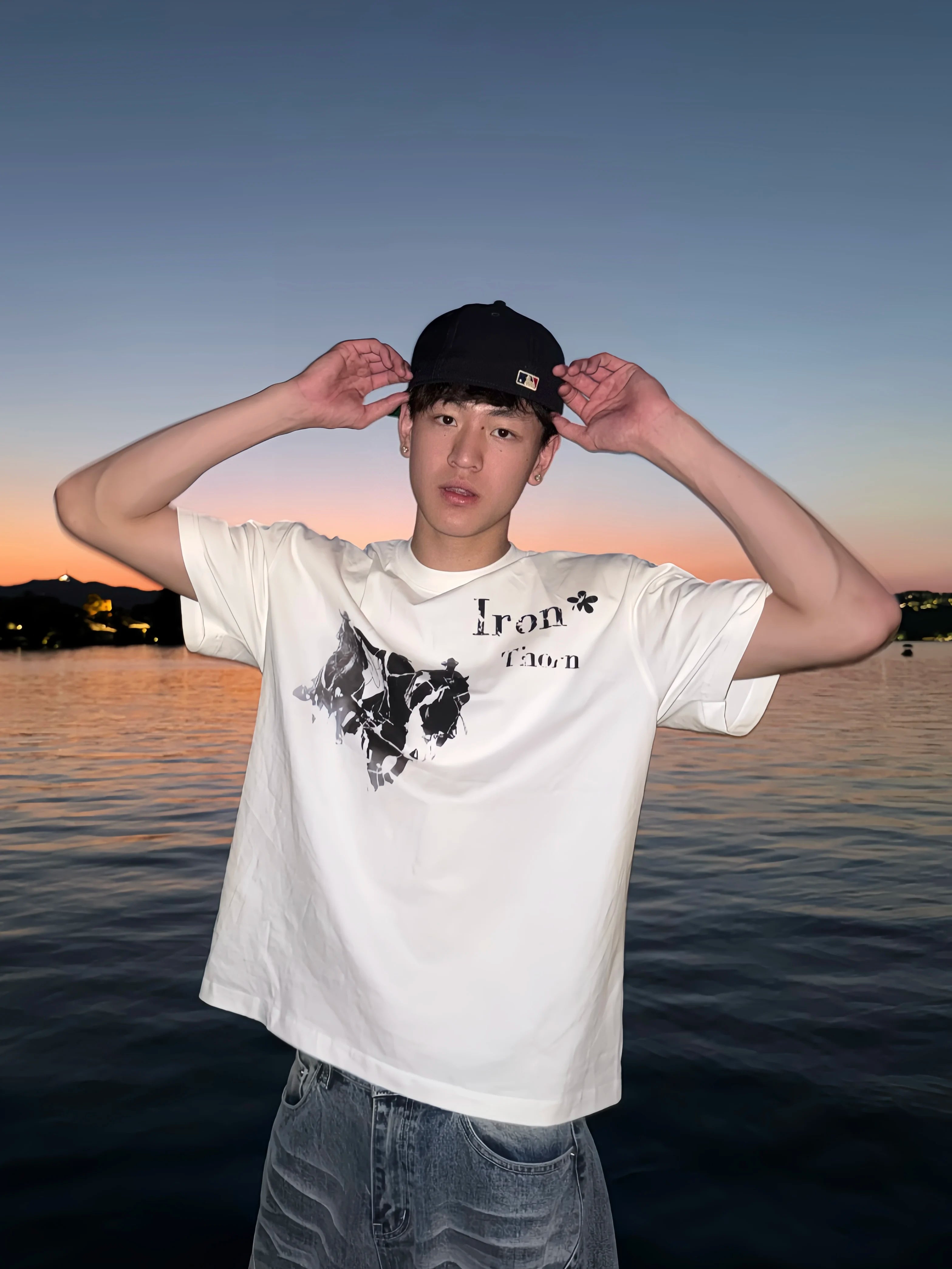 Ironthorn Wild West Denim Print Loose Tee