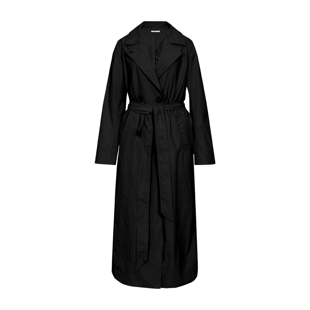 FUNKYFUN Double-breasted Stand-up Collar Loose Trench Coat