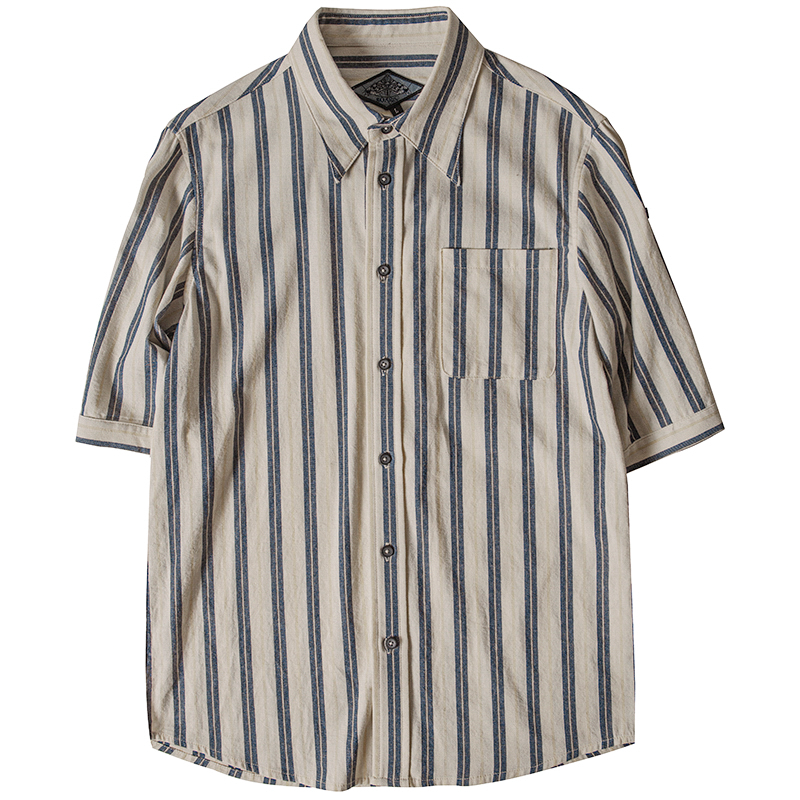 SOARIN Vintage Striped Short Sleeve Shirt