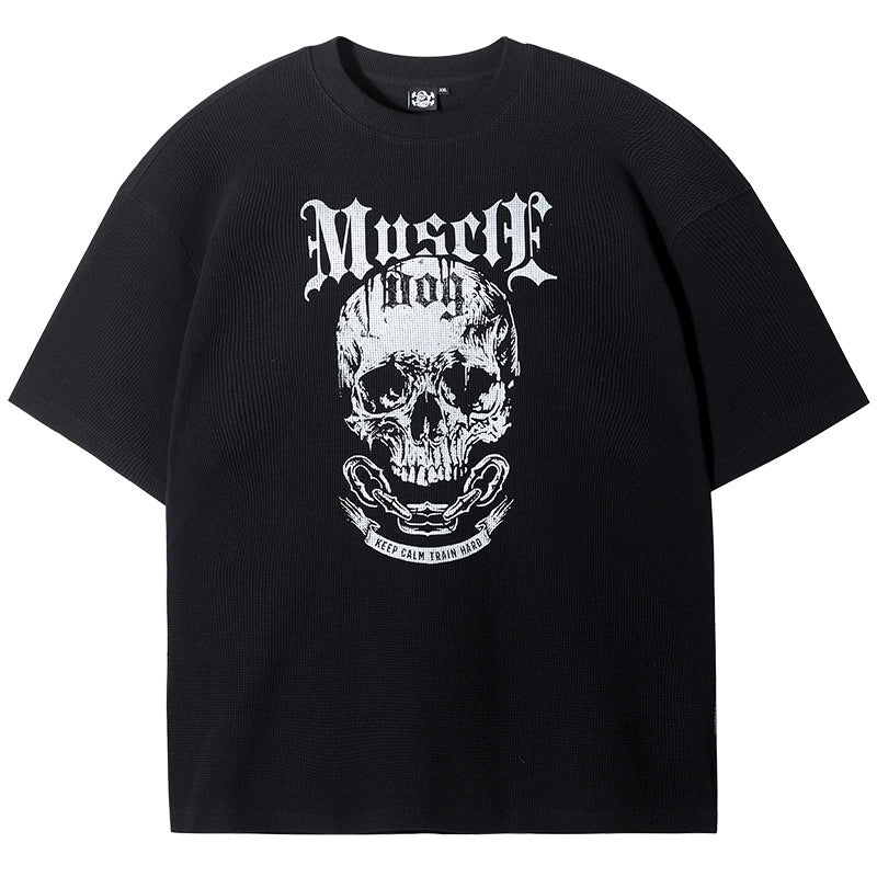 MuscleDog Waffle Casual Loose Fitness Tee