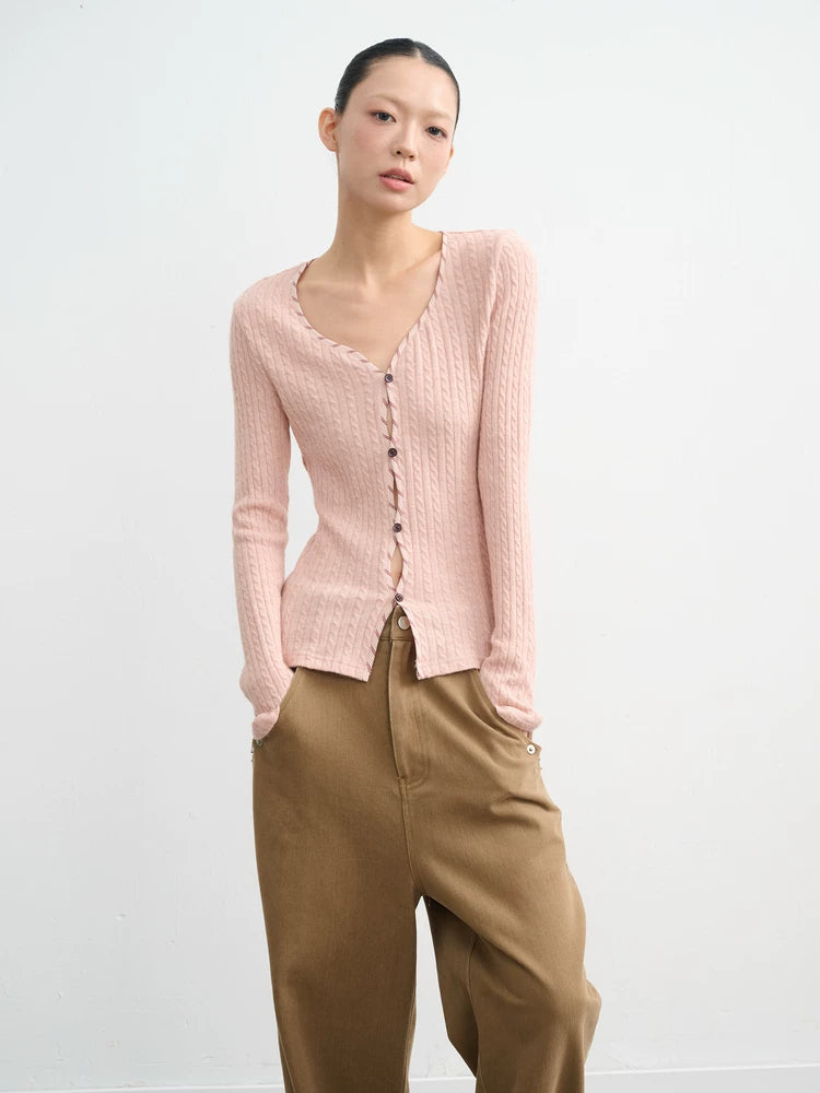LINY LIBERTY Simple Slim-fitting Long-sleeved Knitted Base