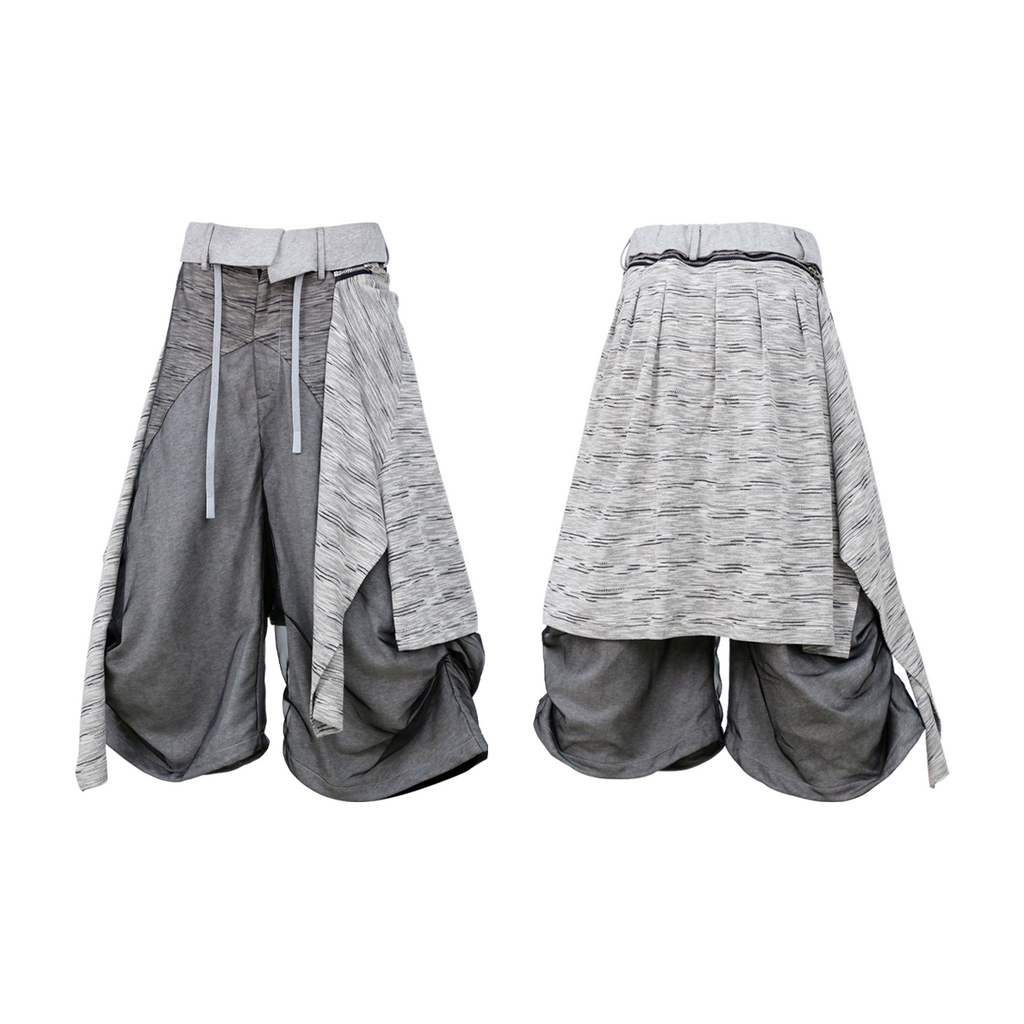 RELABEL Removable Fart Curtain Pleated Eight-point Sweatpants