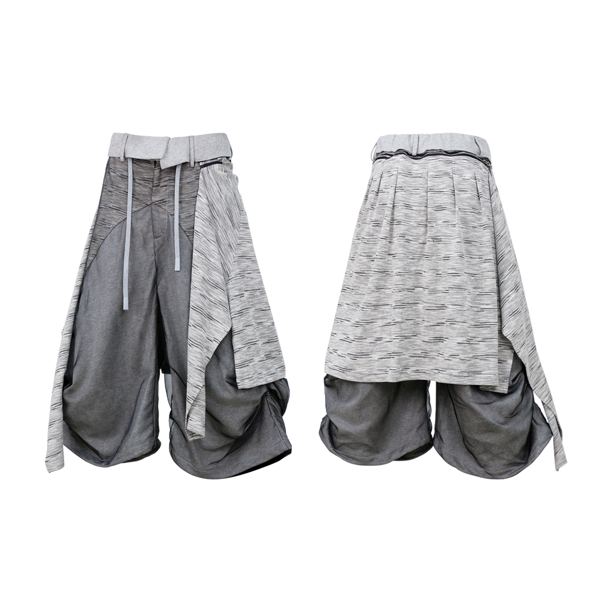 RELABEL Removable Fart Curtain Pleated Eight-point Sweatpants