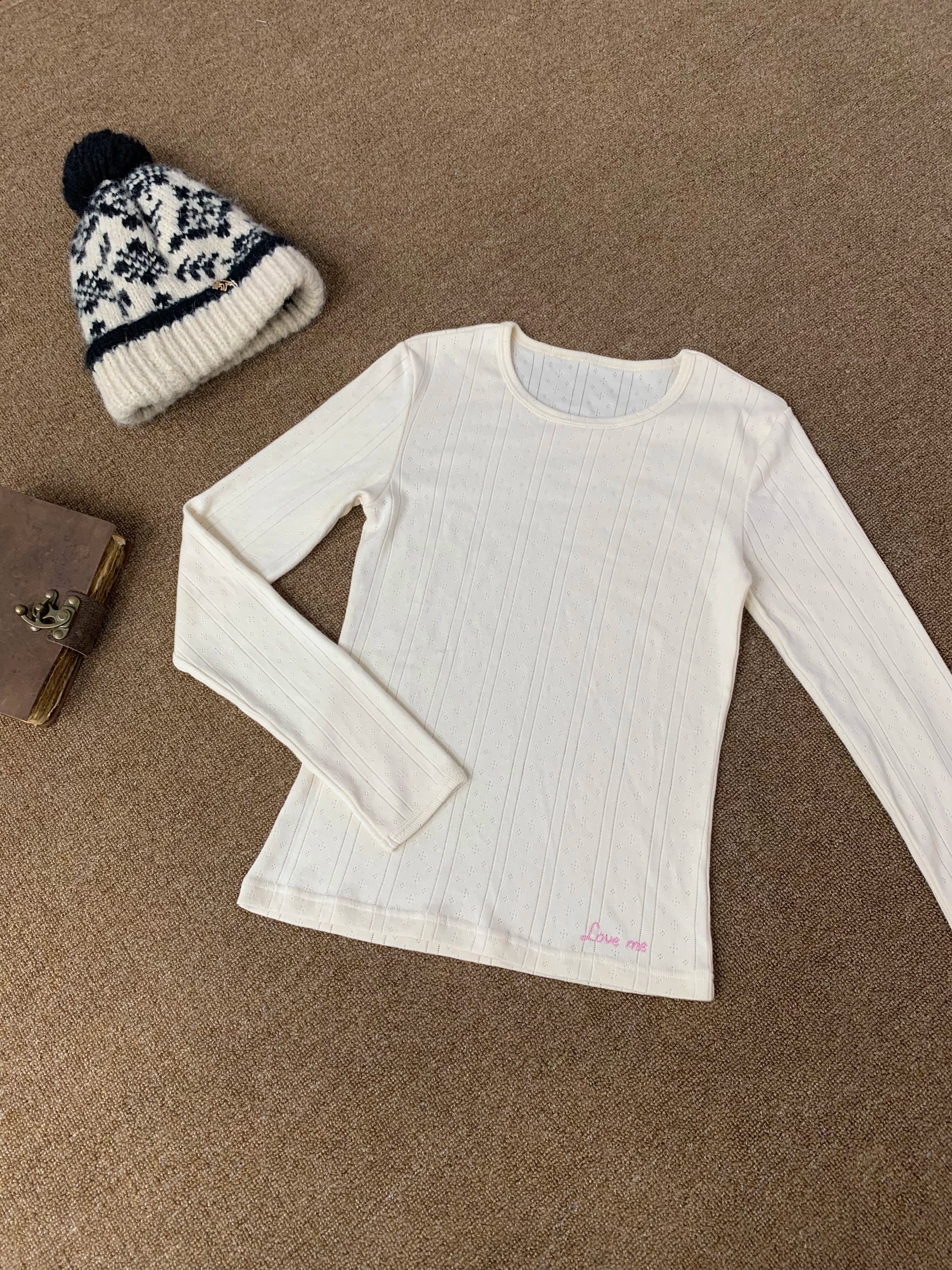 Popchee Embroidery Jacquard Loose Long Sleeves