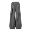 DAY NY Striped Wide-leg Pleated Straight Trousers