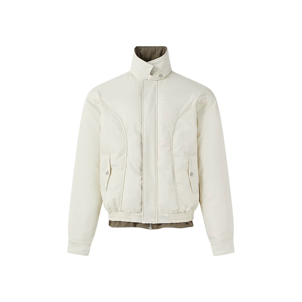 KREATE Plaid Thousand Bird Plaid Stand-up Collar Jacket