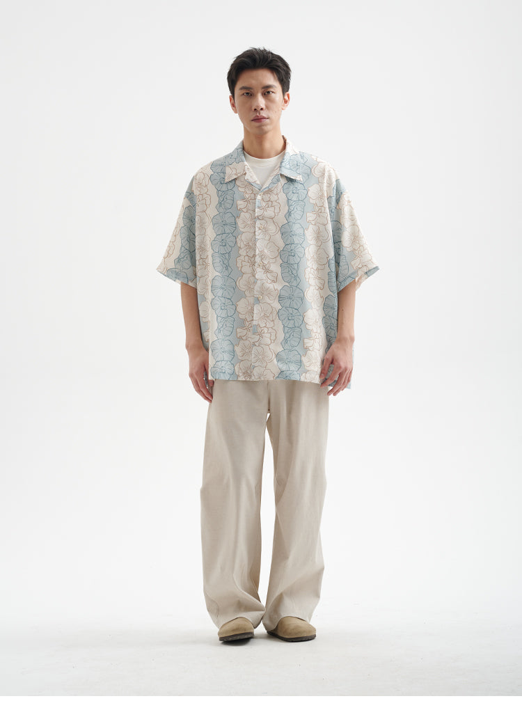 BUTTBILL 25SS Vintage Solona cotton and linen wide-leg cool Pants