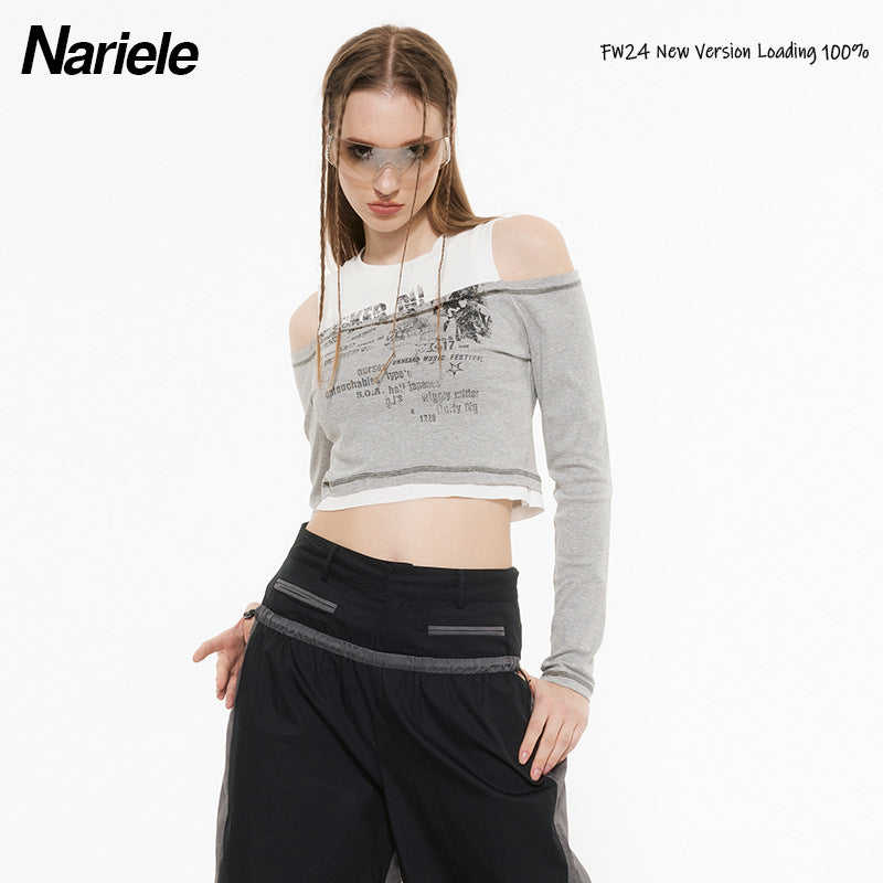 Nariele Babes Plaid Suspender Long Sleeve Top