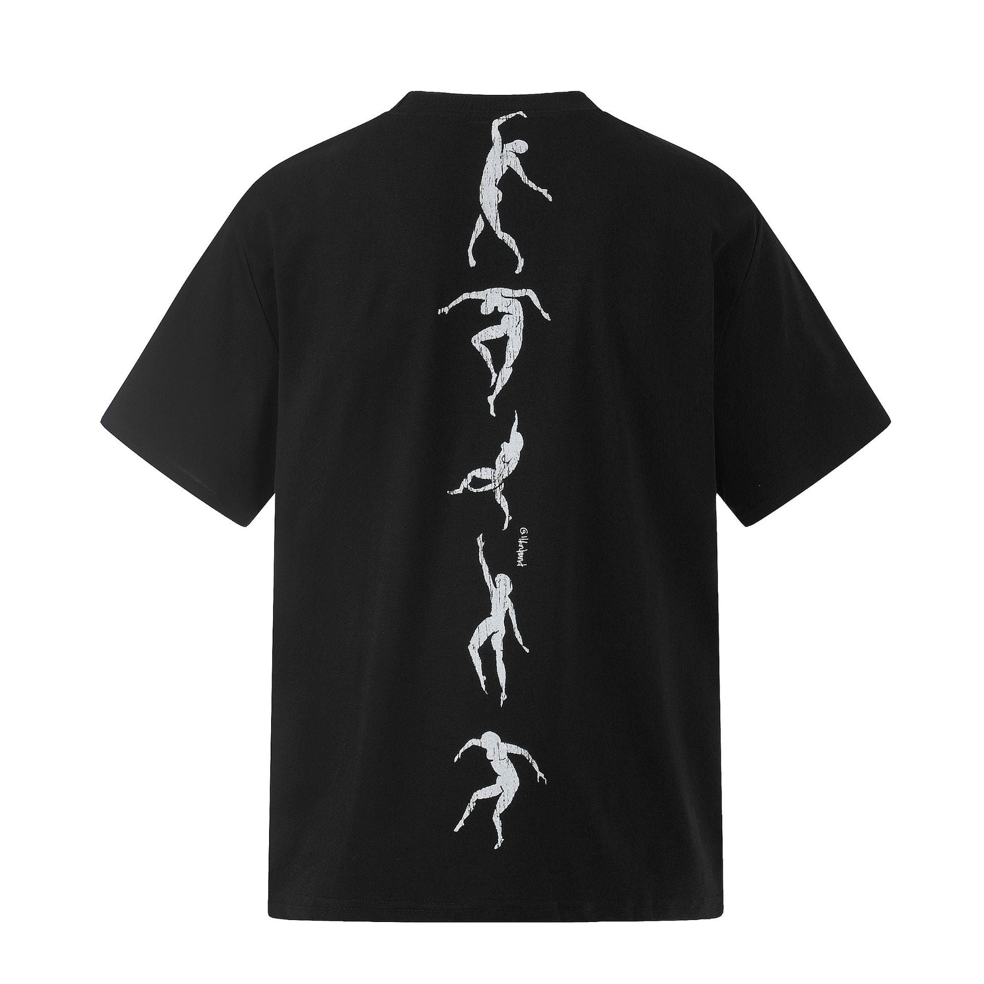 11KN Retro Smudged Letter Print Loose Tee