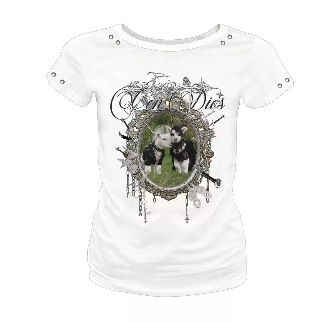 PAIKI Slim Body Front Shoulder Casual Tee
