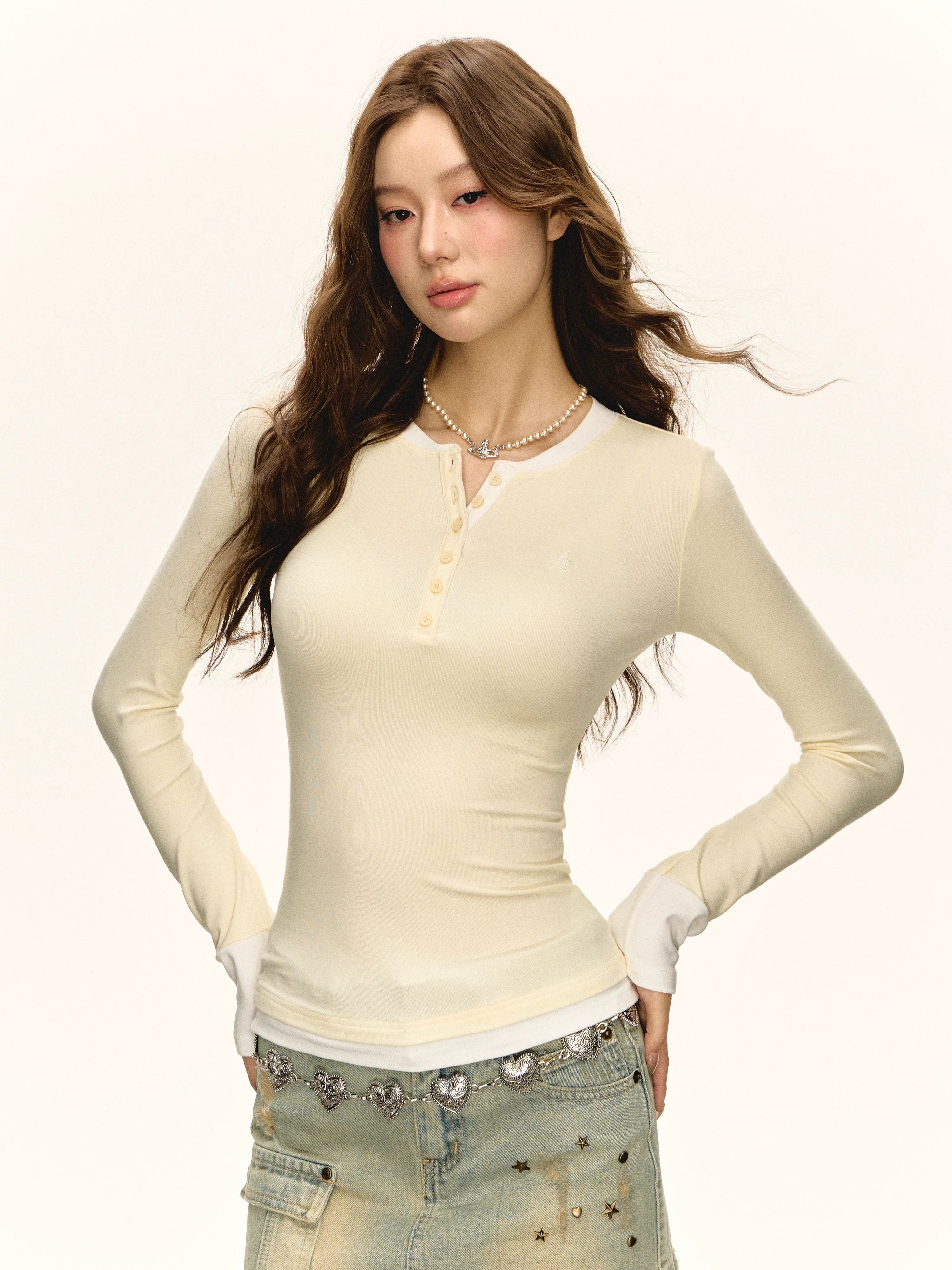 Ariseism Casual Leave Two Slim Long Sleeves