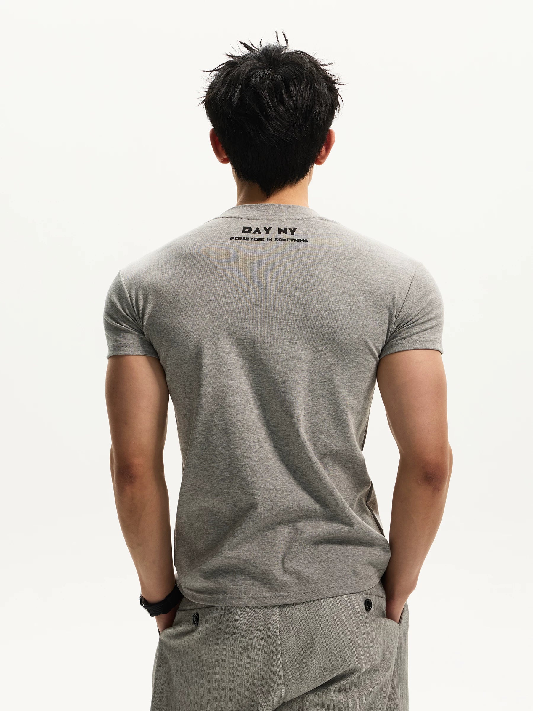 DAY NY Simple Casual High Elastic Front Shoulder Tee