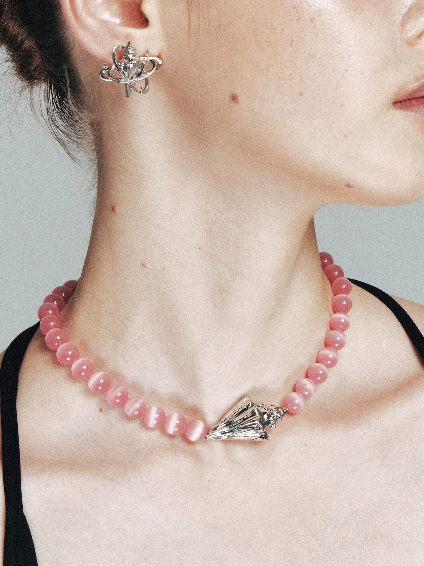 1JINN Conch Star Pink Crystal Necklace