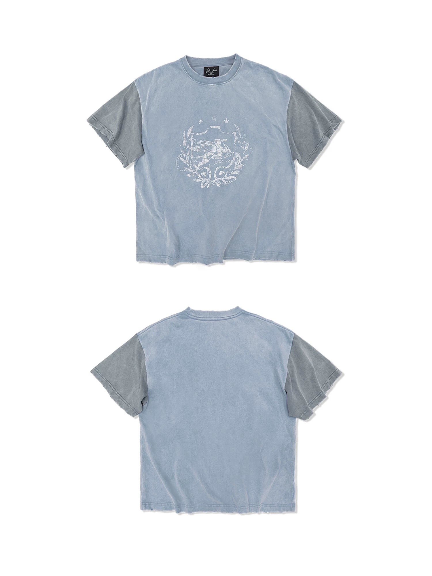 WANNA LAB Old Color Matching Loose Tee