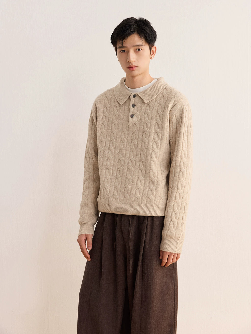 CARPEM Japanese Retro POLO Loose Short Sweater