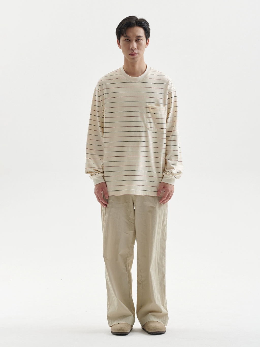 BUTTBILL Contrast Striped Vintage Long Sleeve