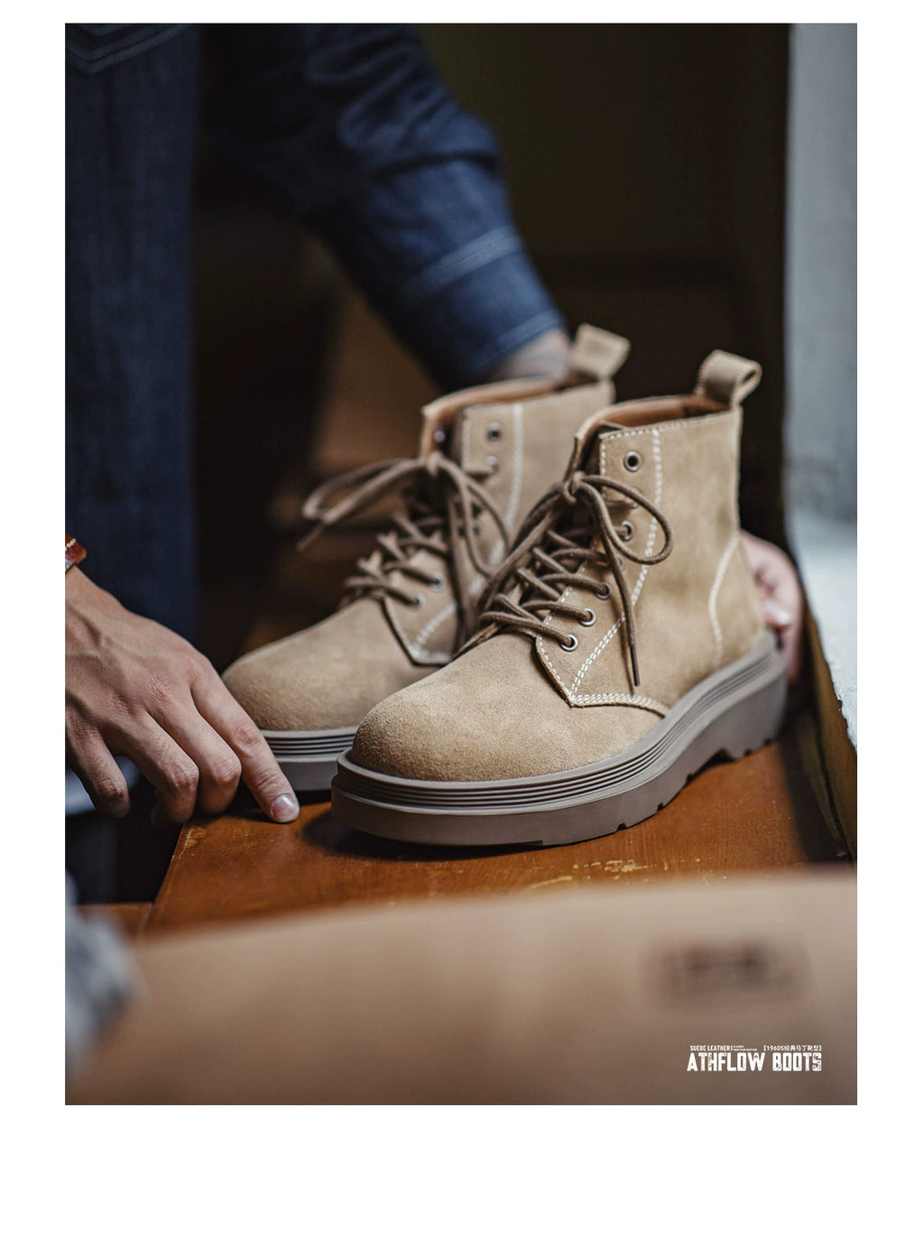 Maden Vintage Casual Soft Leather High Top British Boots