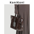 KoniKoni Leather Niche Large Capacity Shoulder Messenger Bag