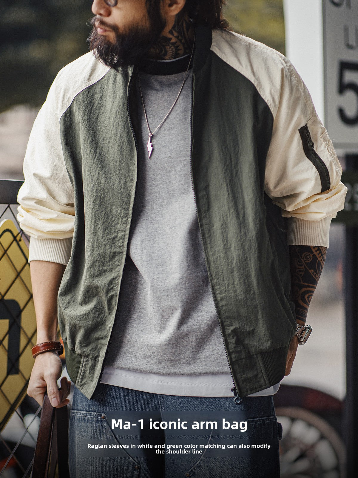 Madden retro MA1 jersey bomber jacket