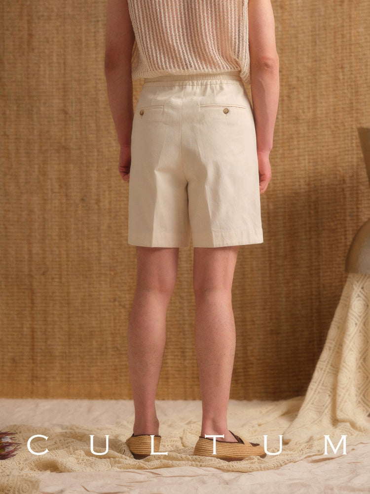 CULTUM Embroidered Single-pleated Shorts