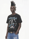 VETERANBOI Retro Motorcycle Head Print Loose Tee