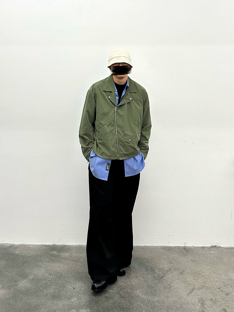 SUPERTOFU Diagonal Zip Lapel Trench Coat