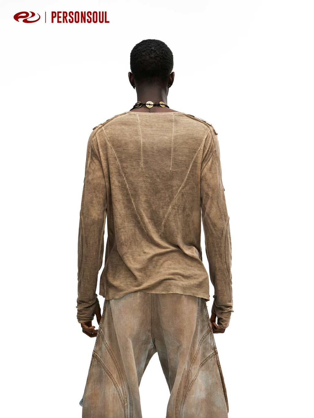 PERSONSOUL Vintage Simple Slim Long Sleeve